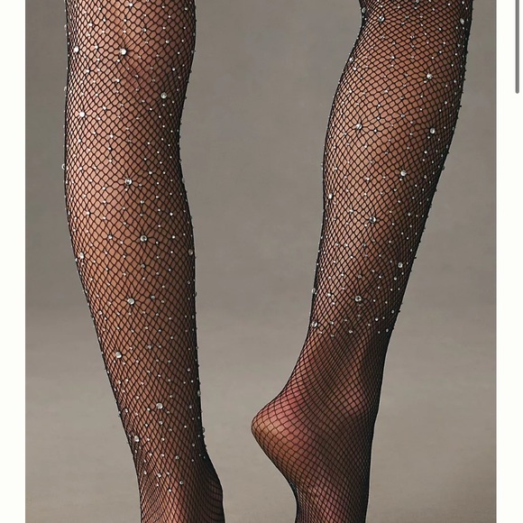 Anthropologie black gem fishnet tights new in package small - Picture 5 of 9